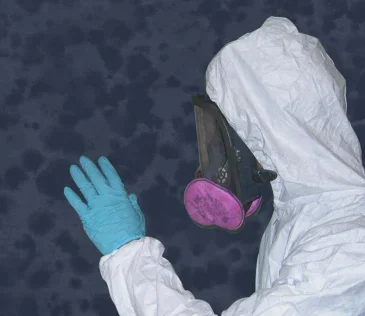 cleaning-mold-wearing-protective-wear